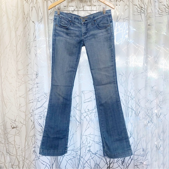 Vintage FRANKIE B. Signature f logo pockets Low Rise Bell bottom flare blue jean - Picture 2 of 13